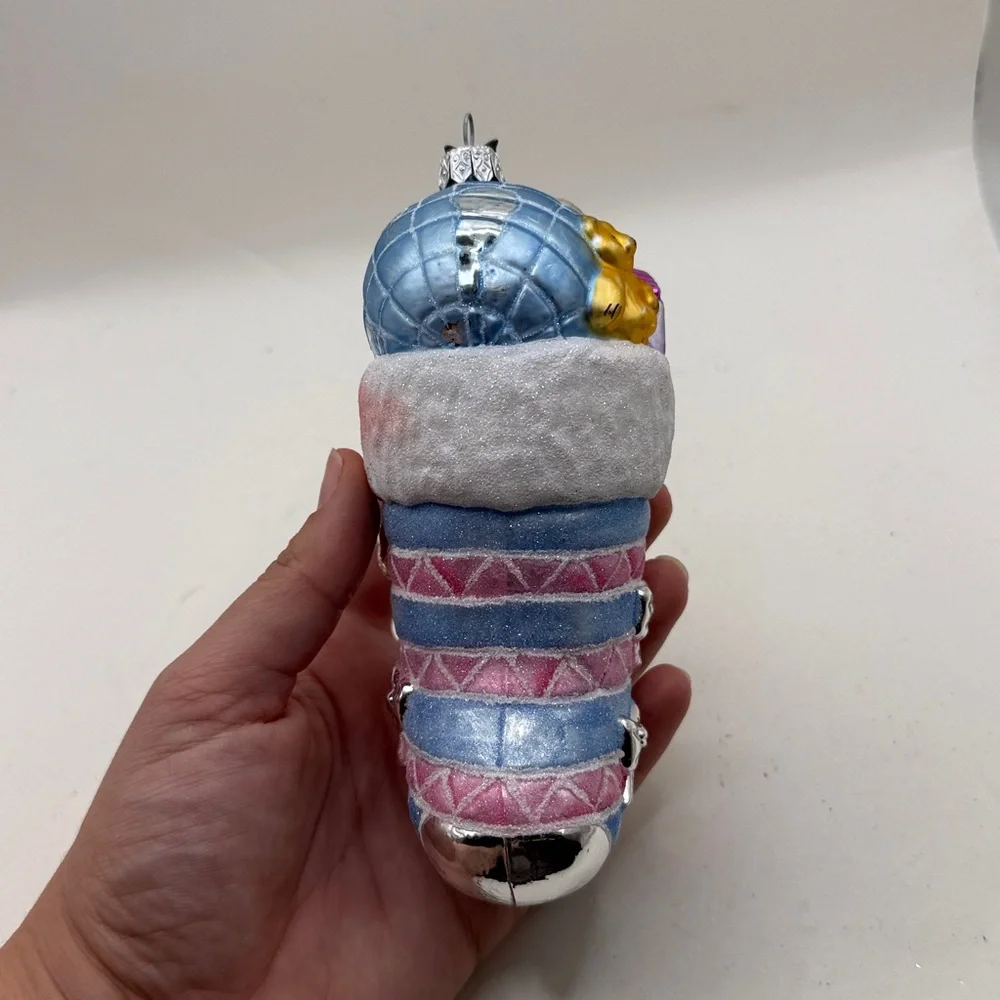 Neiman Marcus 2006 Stocking Glass Christmas Ornament Collectible Decor Presents